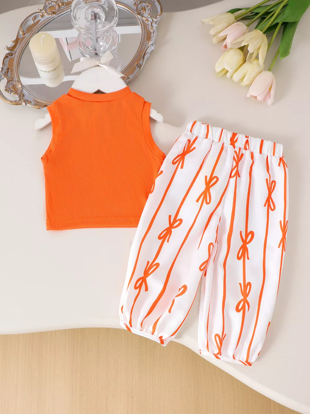 Children's Sleeveless Top & Bow Pants Set, image 6