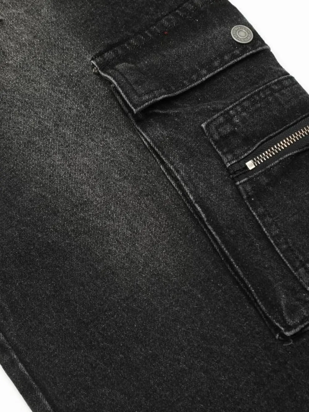 Men's Distressed Cargo Wide Leg Jeans, image 18