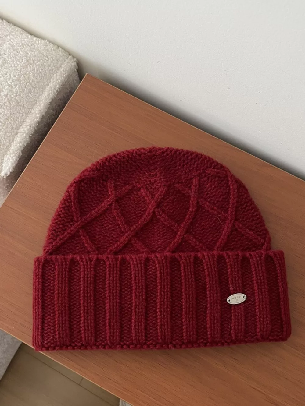 Wool Cozy Knit Beanie Hat, image 4