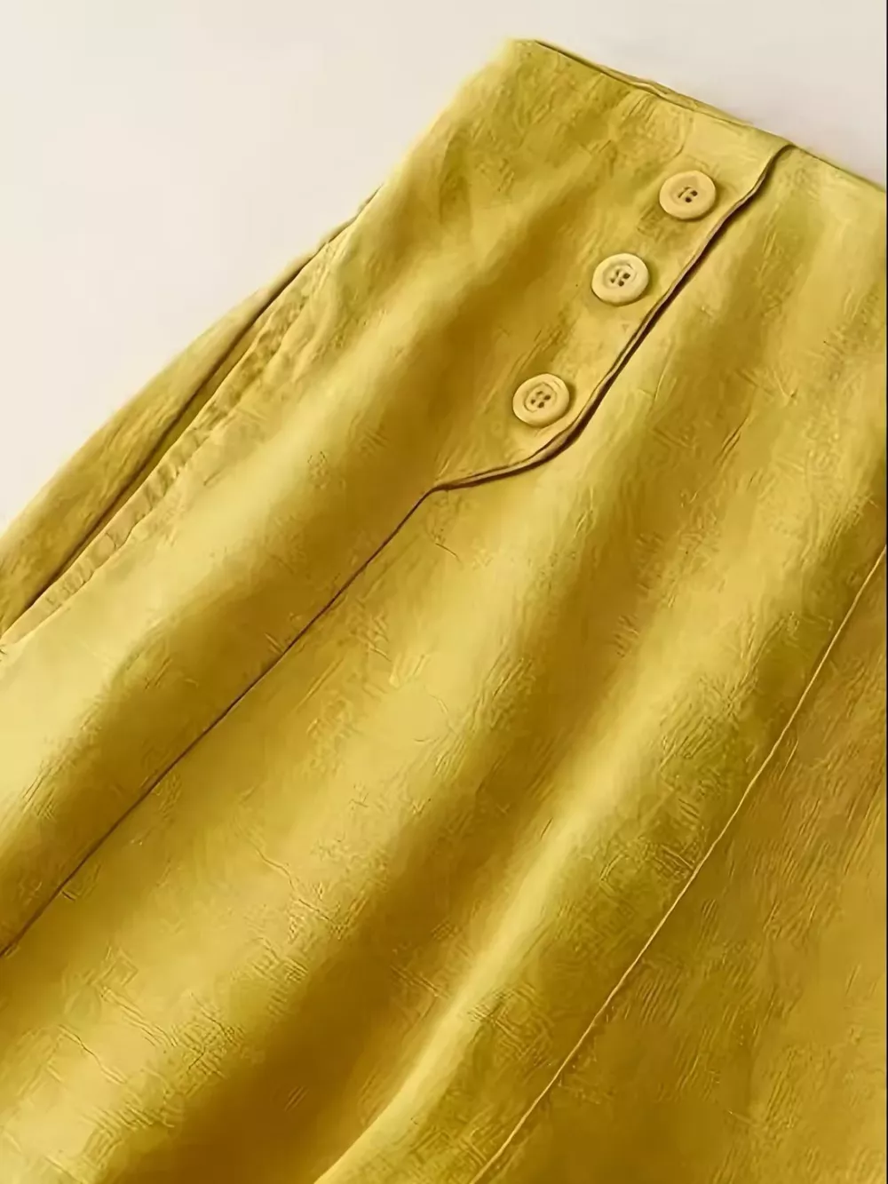 Wide-Leg Button-Decorated Pants, image 3