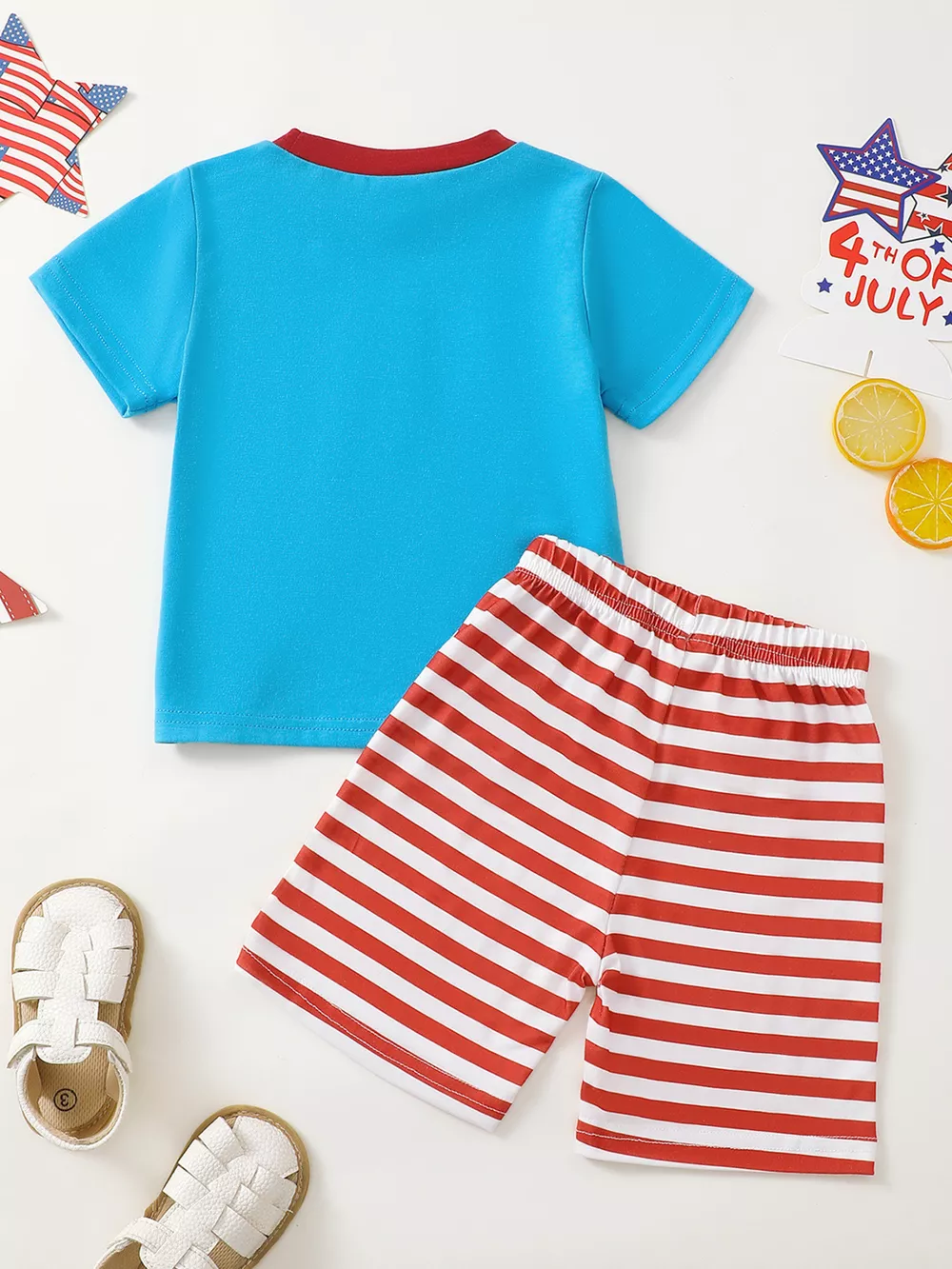 Children's Patriotic American Flag T-shirt and Shorts Set, image 6