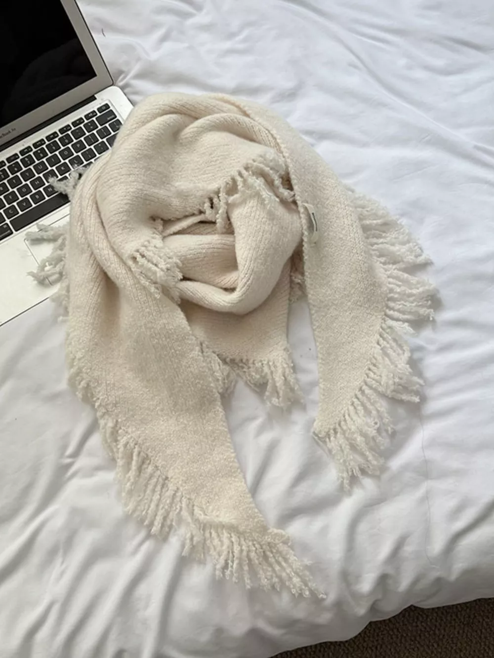 Fringe Trim Knit Scarf, image 5