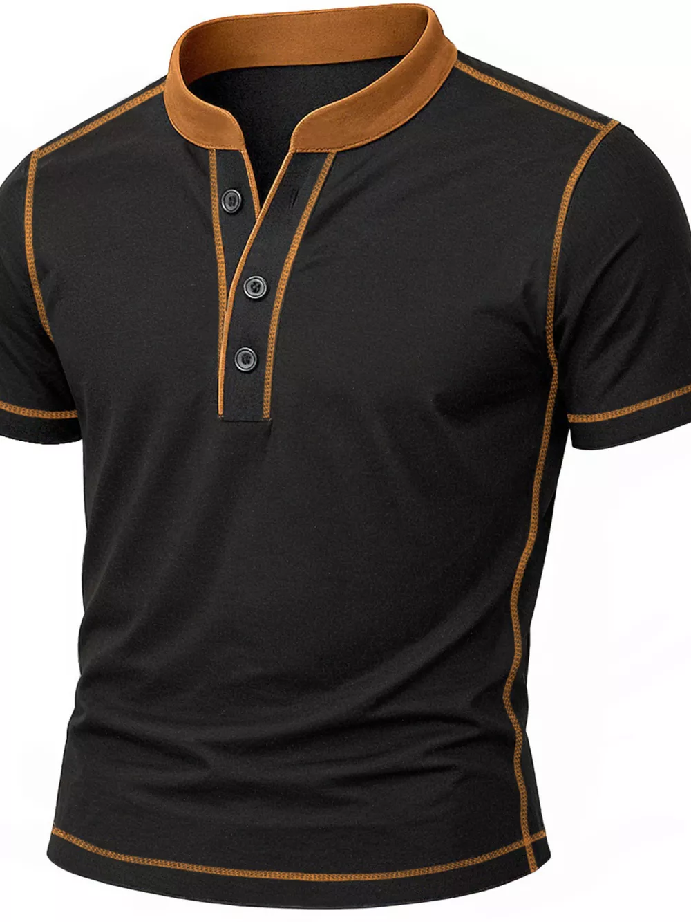 Men's Full Size Casual Button Detail Short Sleeve T-Shirt Plus Size