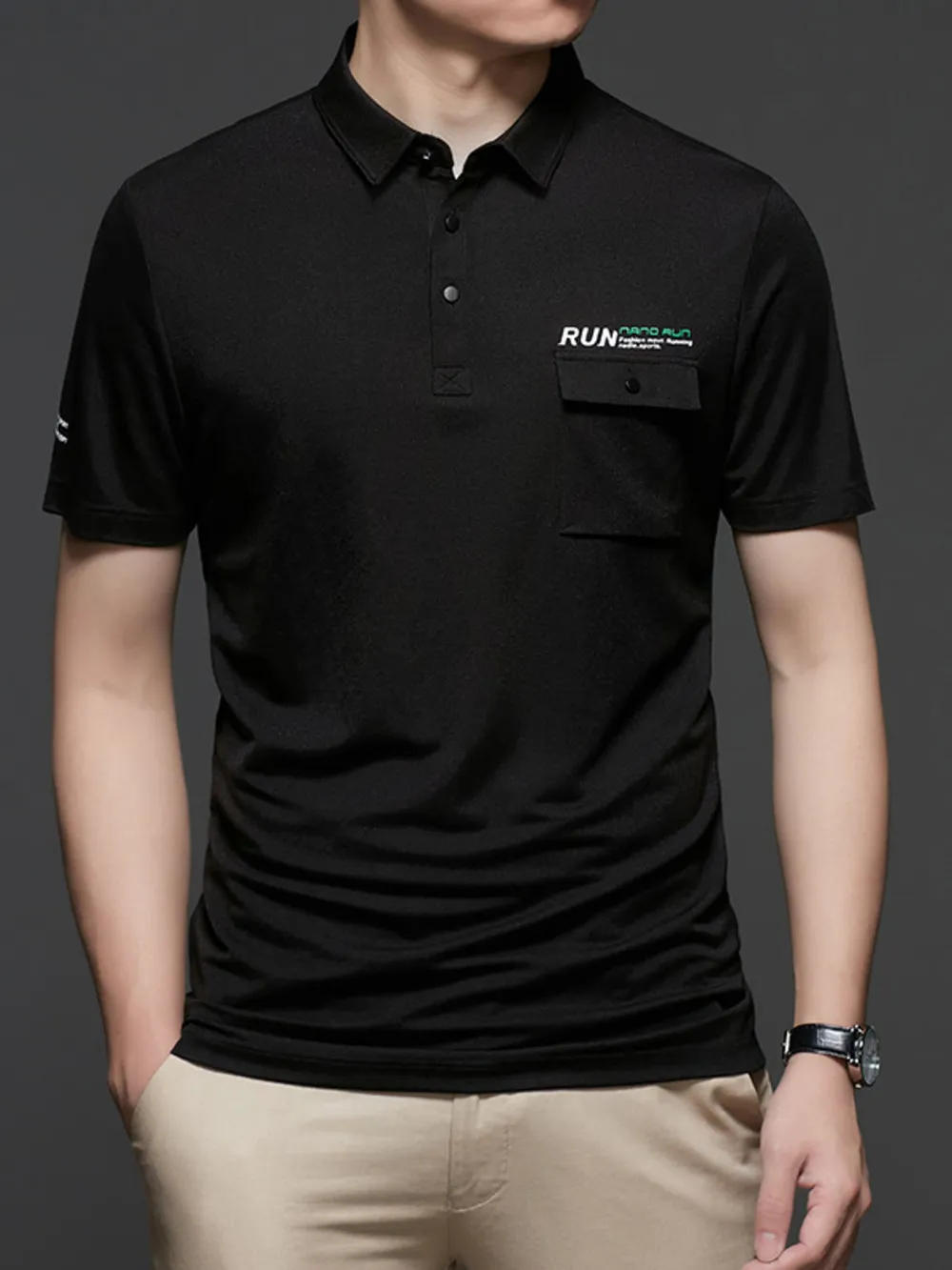 Men's Plus Size Button Detail Short Sleeve Polo