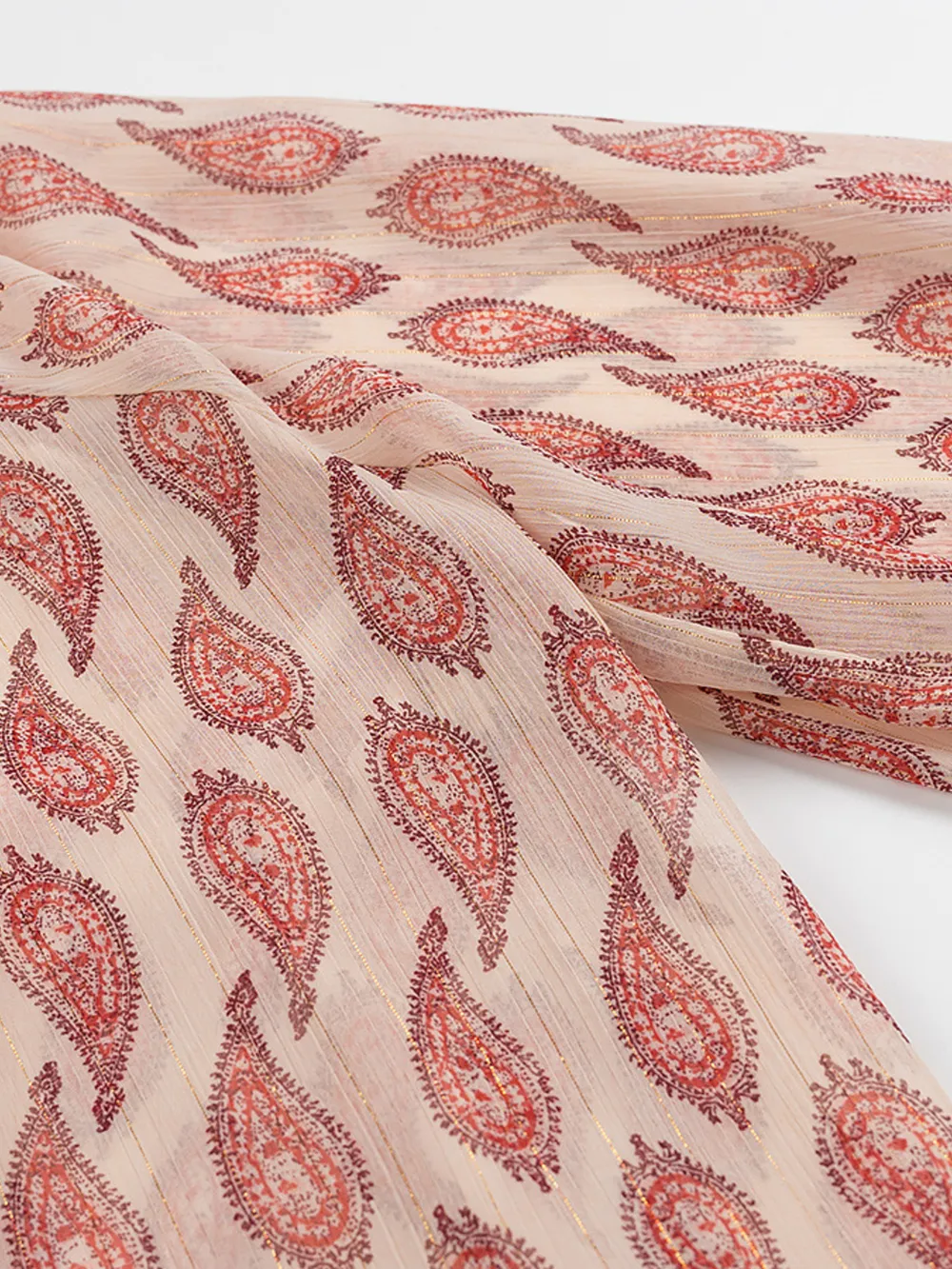 Paisley Print Frill Tie Neck Long Sleeve Blouse, image 6