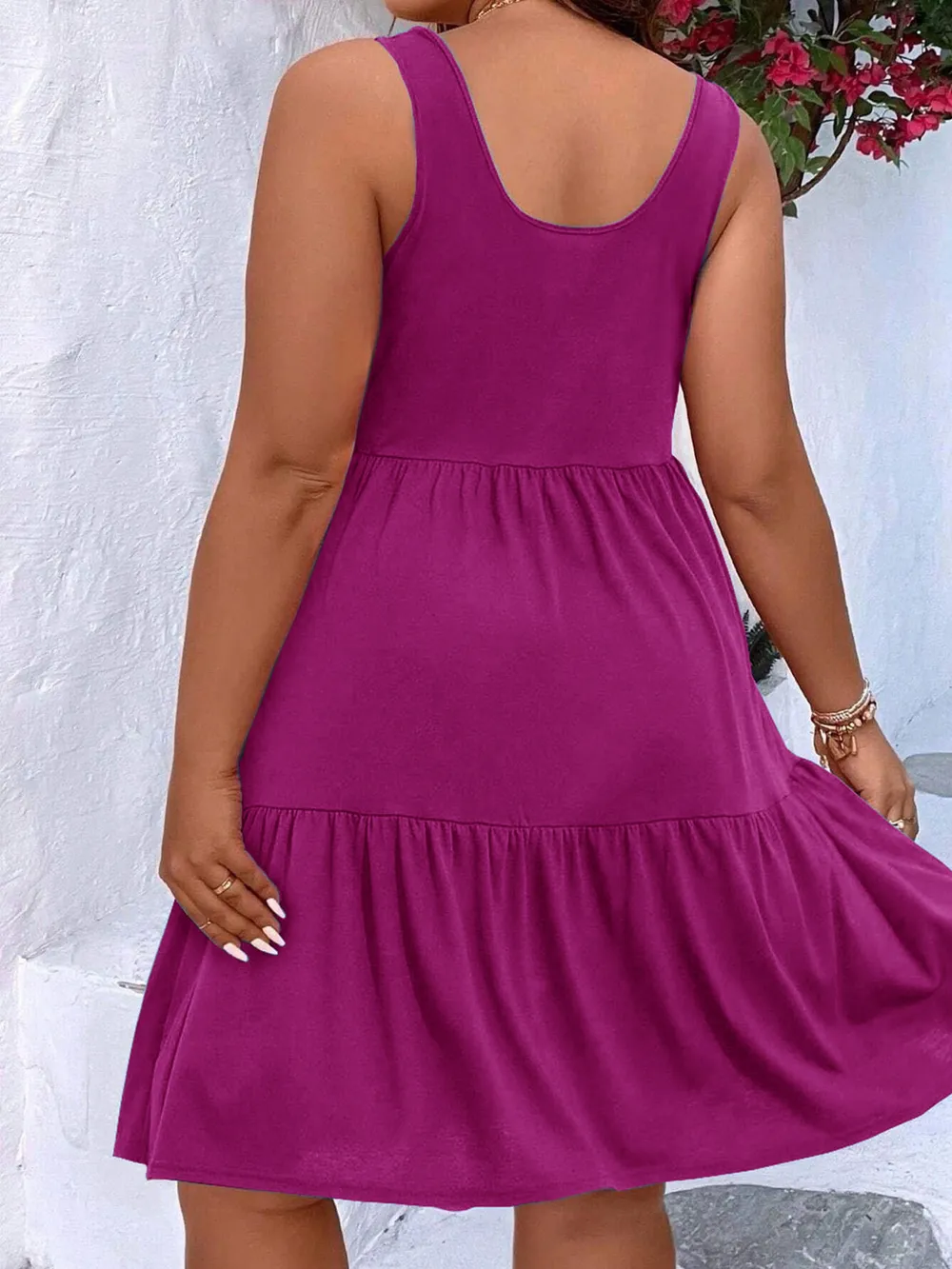 Plus Size Tiered Scoop Neck Tank Dress, image 7