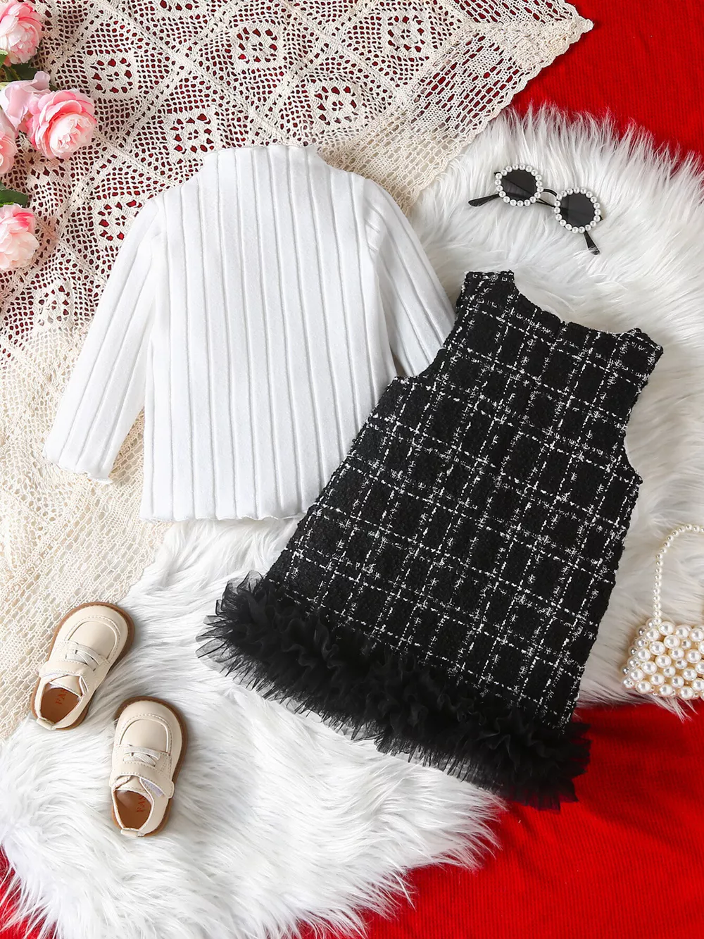 Children's Ribbed Knit Top and Dress Set, image 4