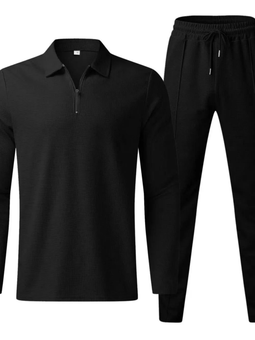 Men's Full Size Long Sleeve Top and Pants Set Plus Size, image 4