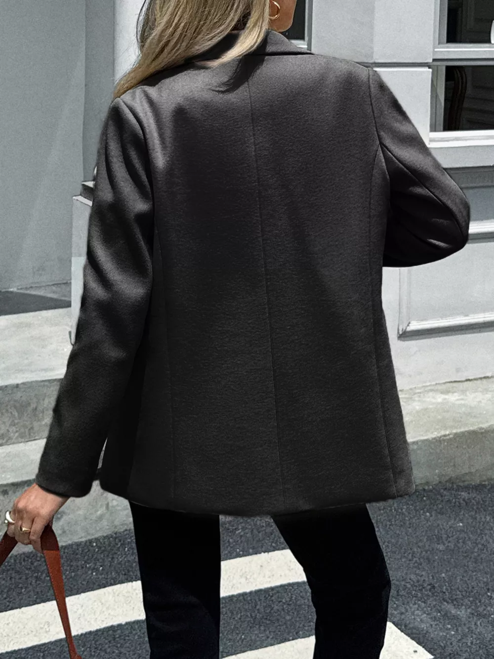 Lapel Collar Button Up Blazer, image 6