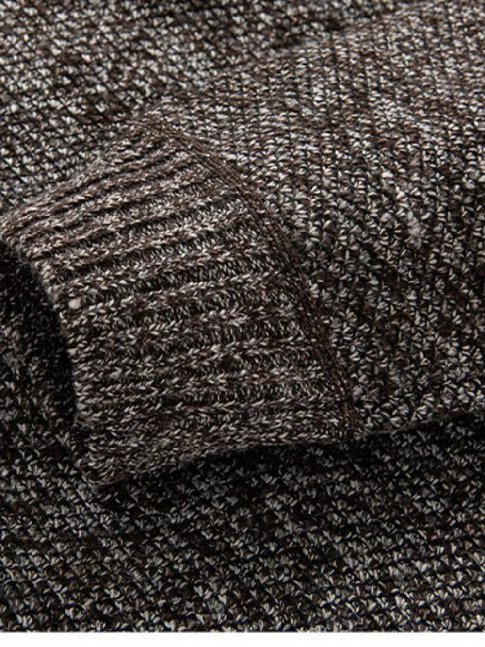 Men's Plus Size Half-Zip Stand Collar Textured Sweater, image 9