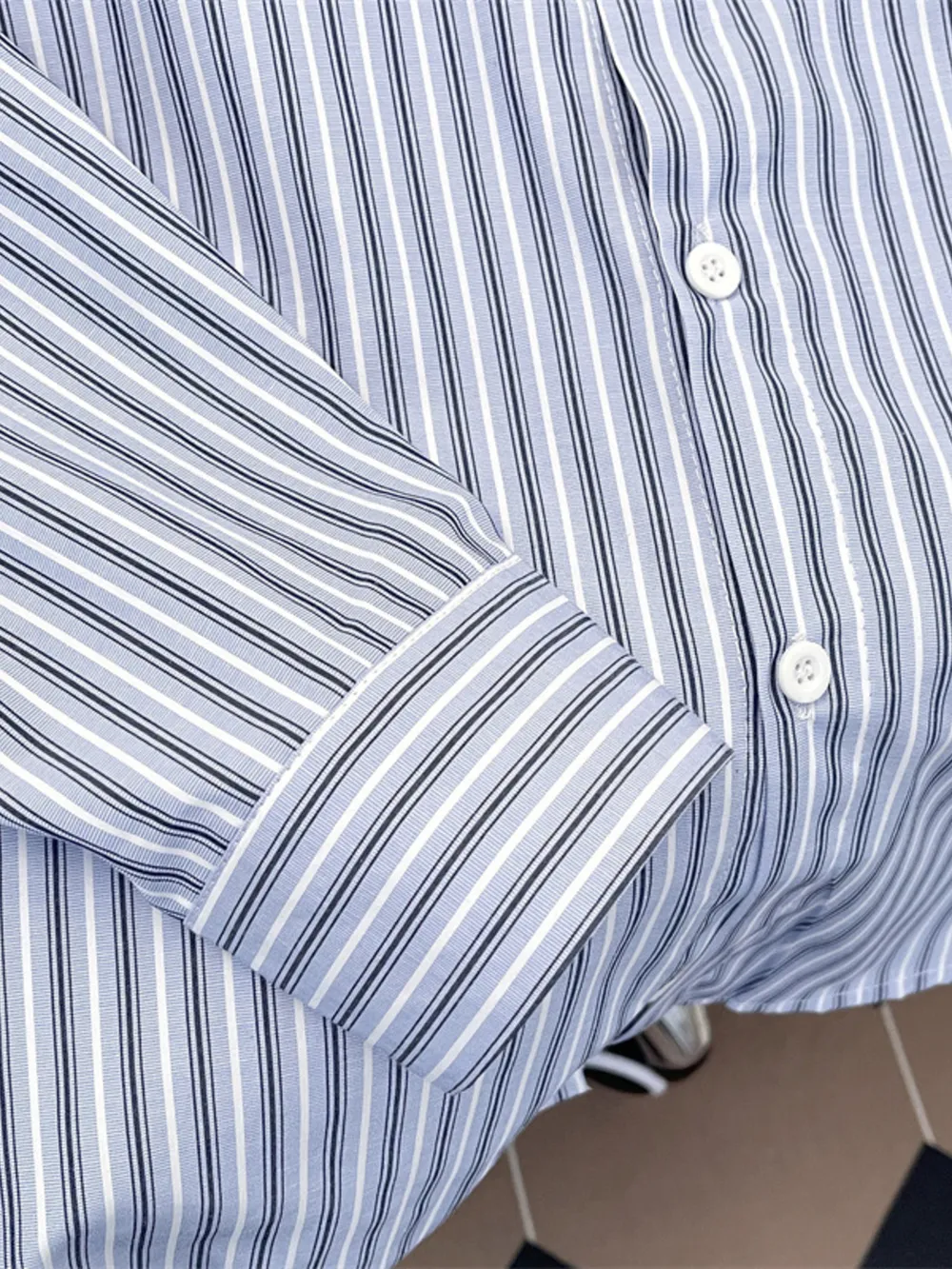 Men's Plus Size Striped Button-Down Shirt with Tie, image 8