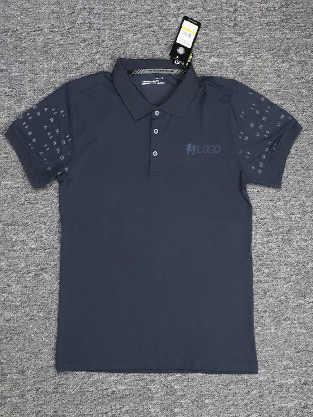 Men's Plus Size Short Sleeve Button Detail Polo, image 8