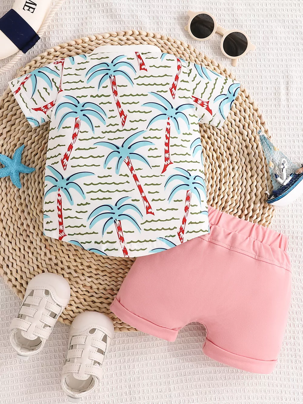 Children's Palm Tree Print T-Shirt and Shorts Set, image 16