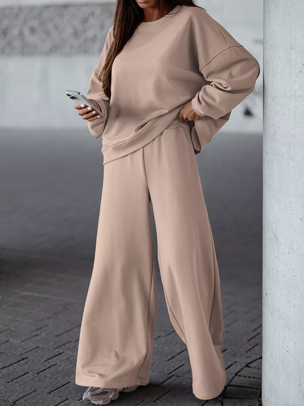 Casual Loose Fit Top and Pants Two-Piece Set