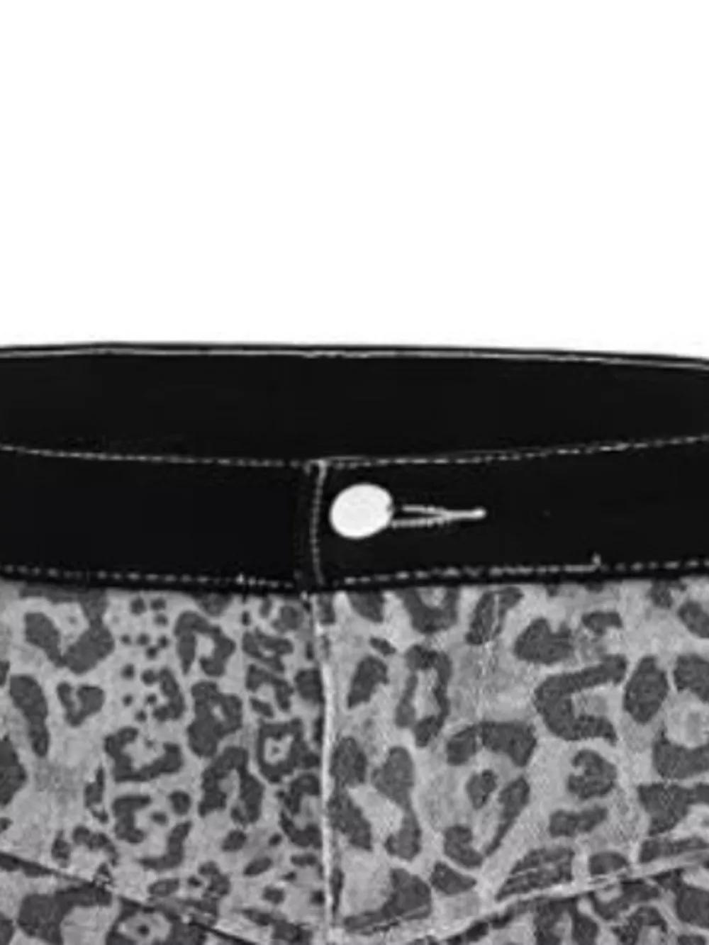 Men's Full Size Contrast Pockets Leopard Print Wide-Leg Jeans Plus Size, image 3