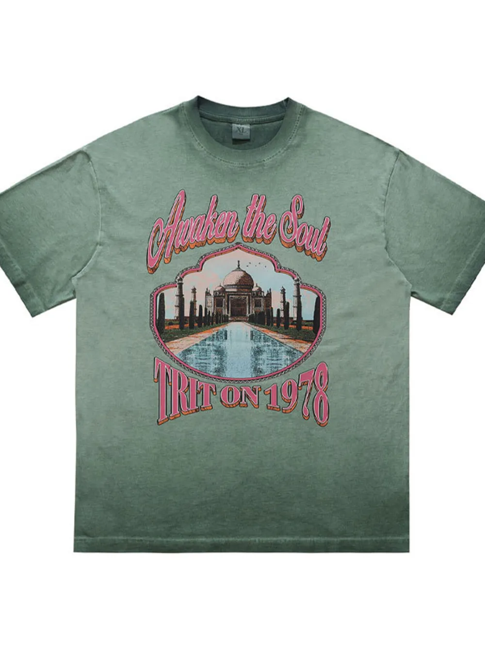 Men's Vintage Wash Graphic Round Neck T-Shirt, image 3