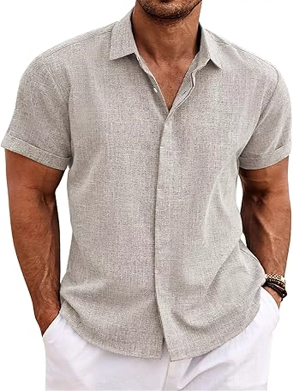 Men's Full Size Casual Short Sleeve Button-Down Shirt Plus Size, image 11
