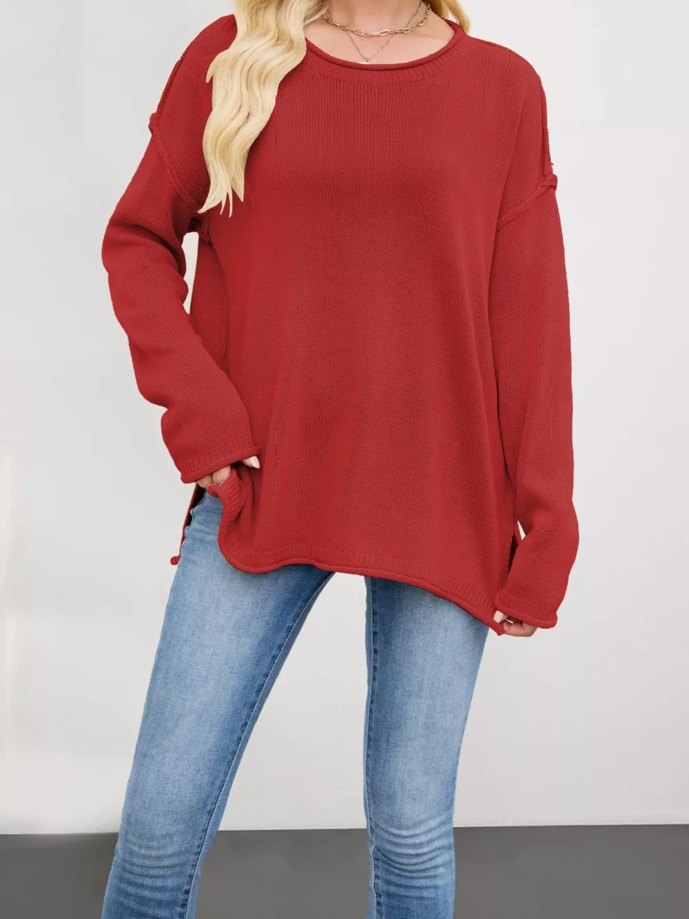 Casual Loose-Fit Crew Neck Sweater, image 9