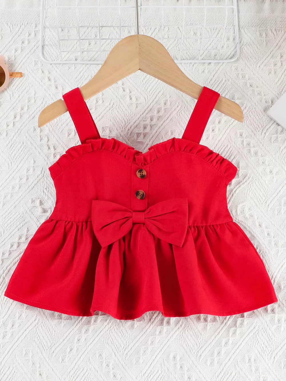 Children's Ruffle Trim Top & Denim Shorts Set, image 6