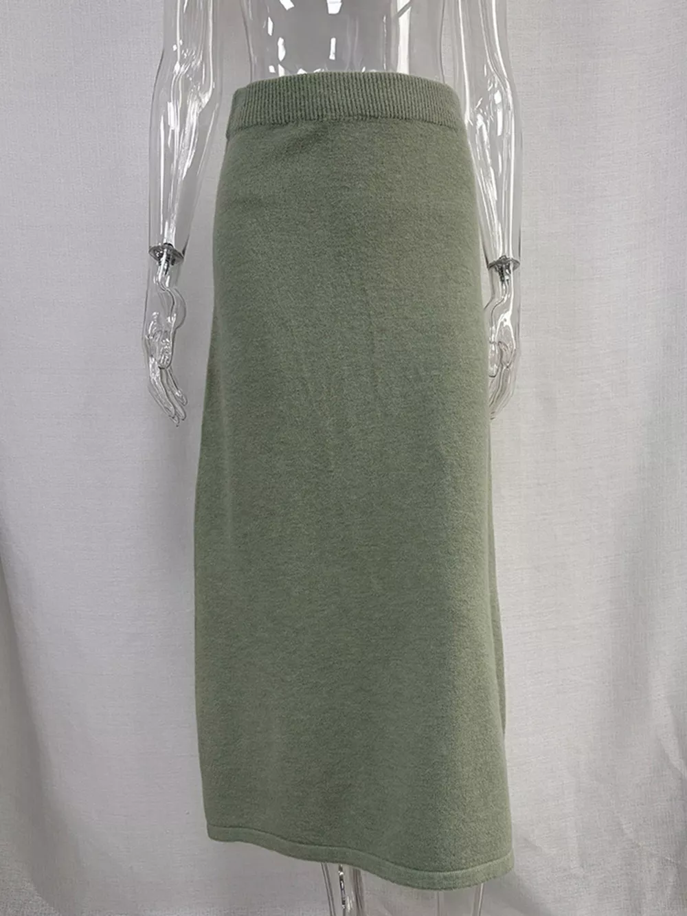 Zip-Up Mock Neck Cardigan and Matching Midi Skirt Sweater Set, image 19