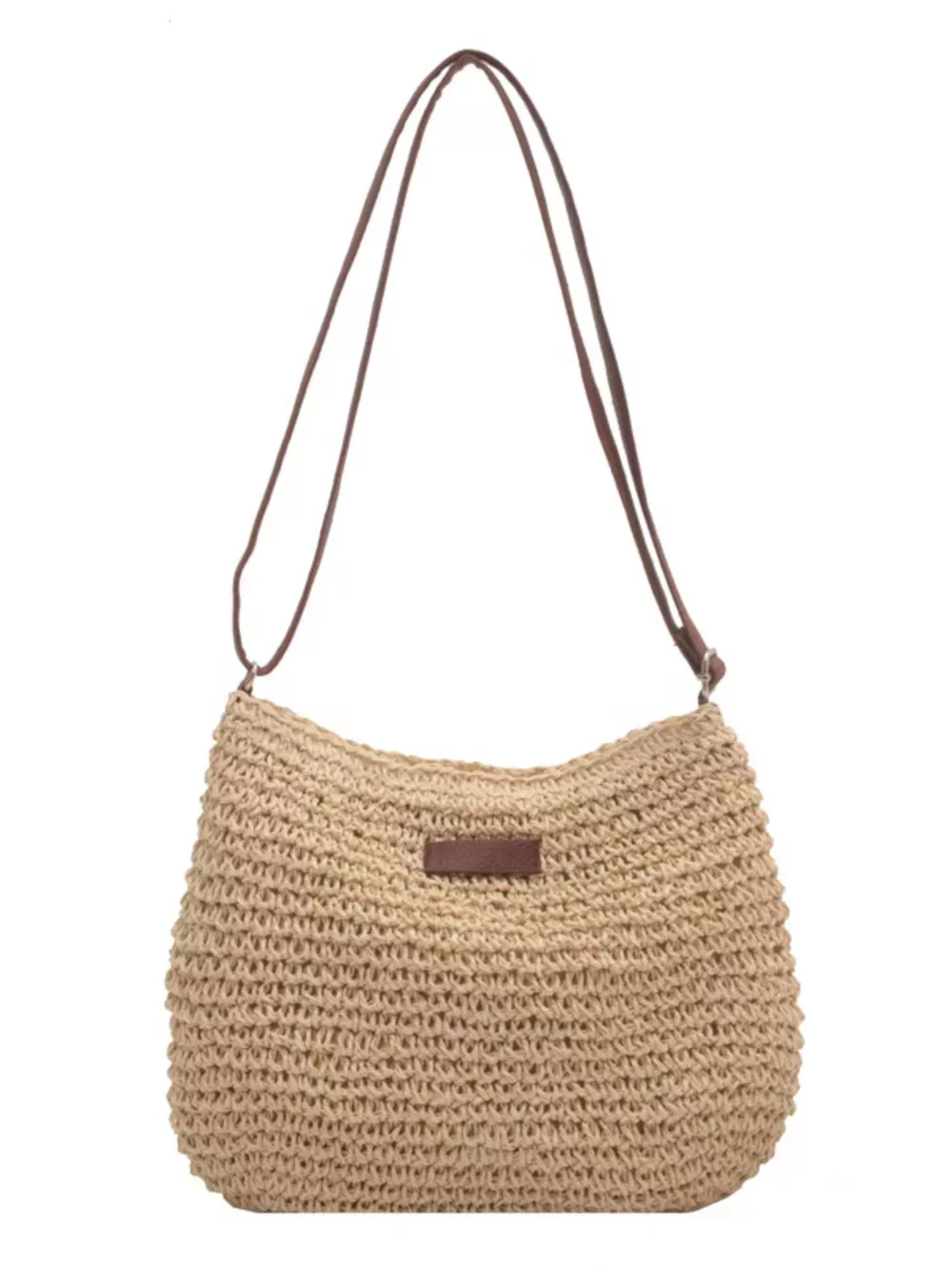 Woven Straw Adjustable Strap Crossbody Bag, image 6