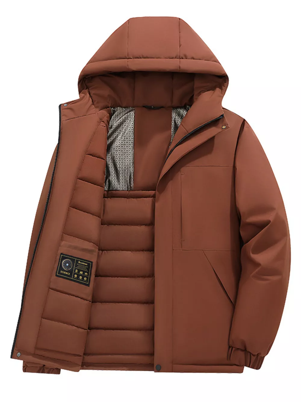 Men's Full Size Zip Up Hooded Winter Coat Plus Size, image 6