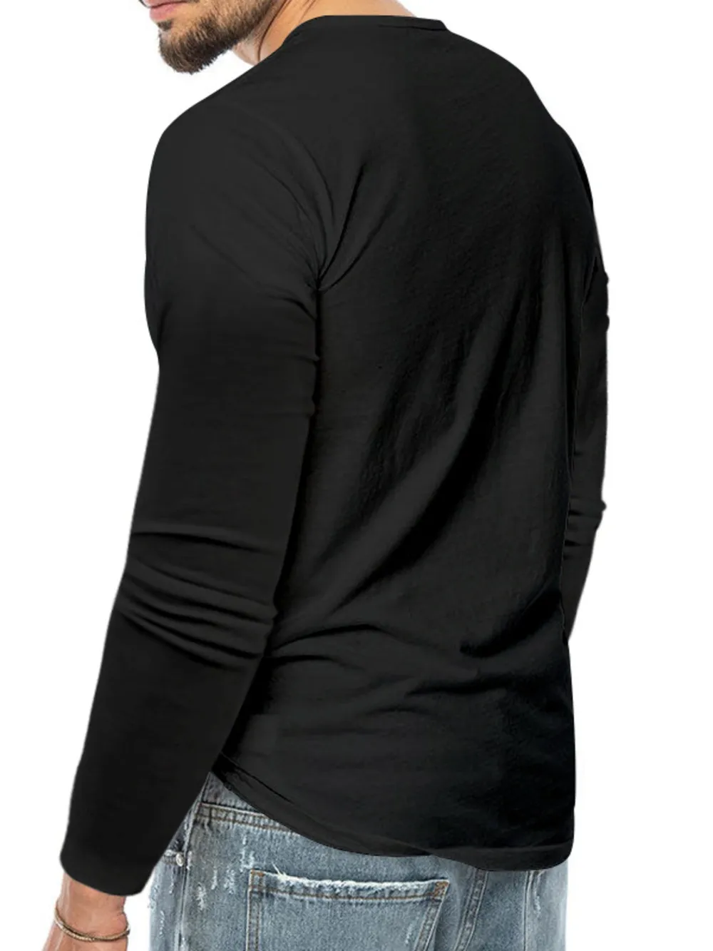 Men's Plus Size Button Detail Short Sleeve T-Shirt, image 8