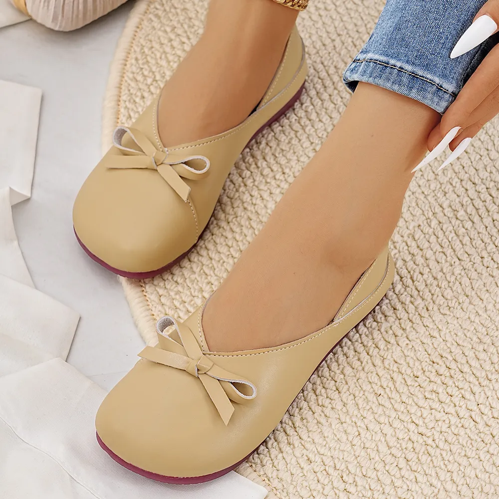 Bow Round Toe Flats Slip-Ons, image 17