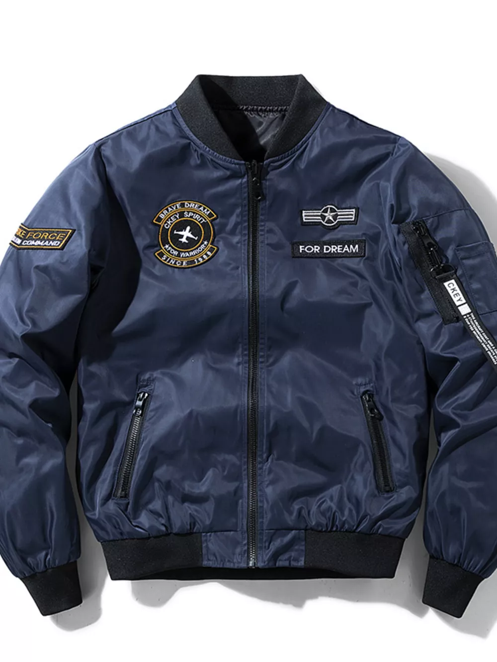 Men's Plus Size Zip Up Bomber Jacket, image 6