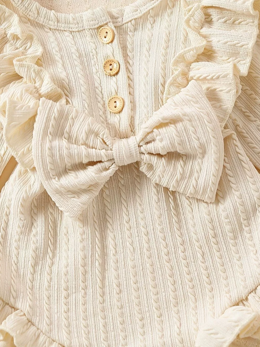 Children's Ruffled Long Sleeve One-Piece Bodysuit with Headband, image 11