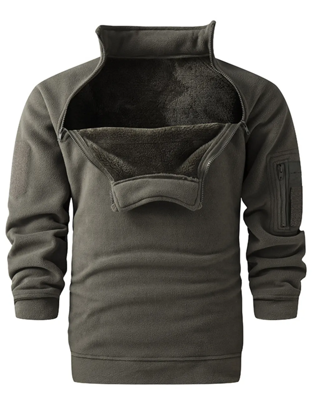 Men's Plus Size Fleece Lined Long Sleeve Sweatshirt, image 2
