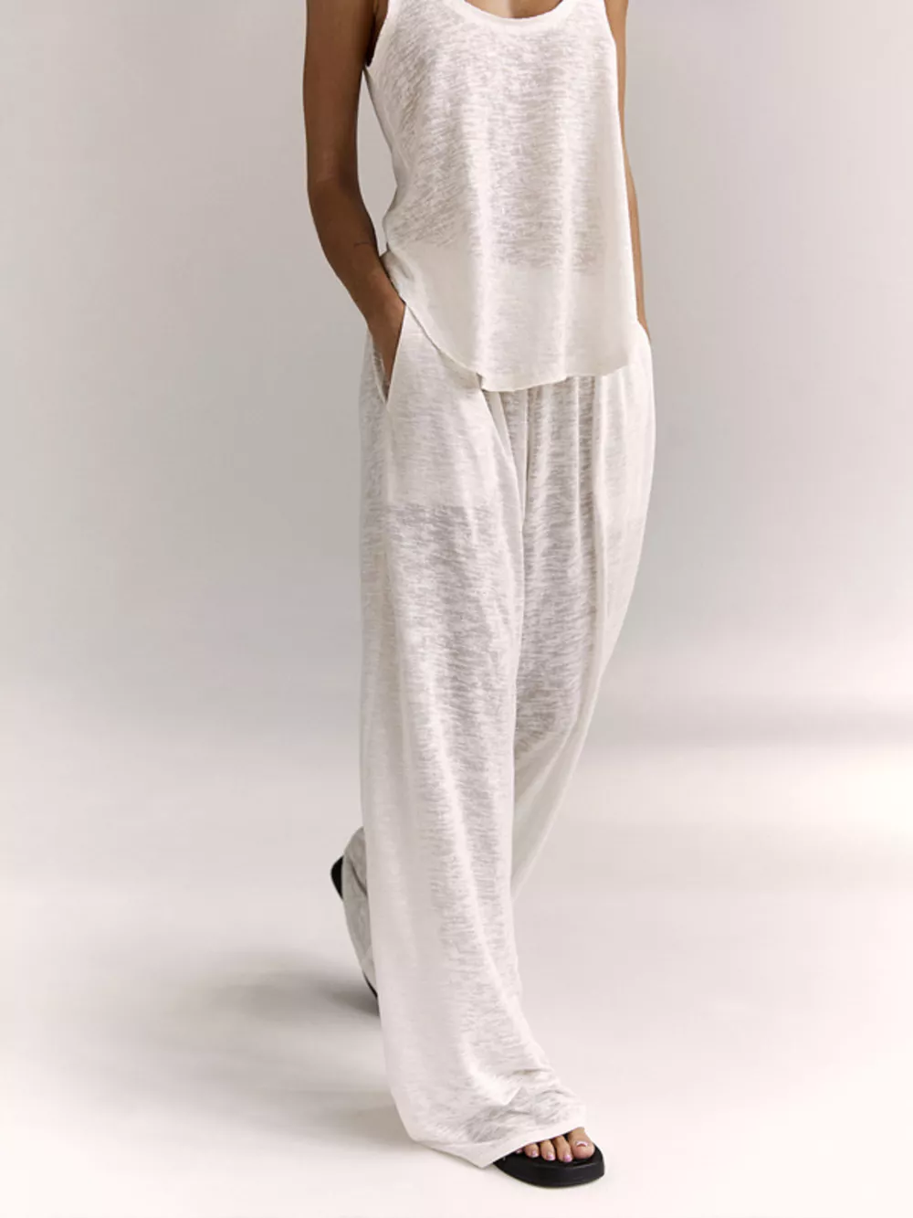 Wide Strap Tank and Pants Lounge Set, image 4