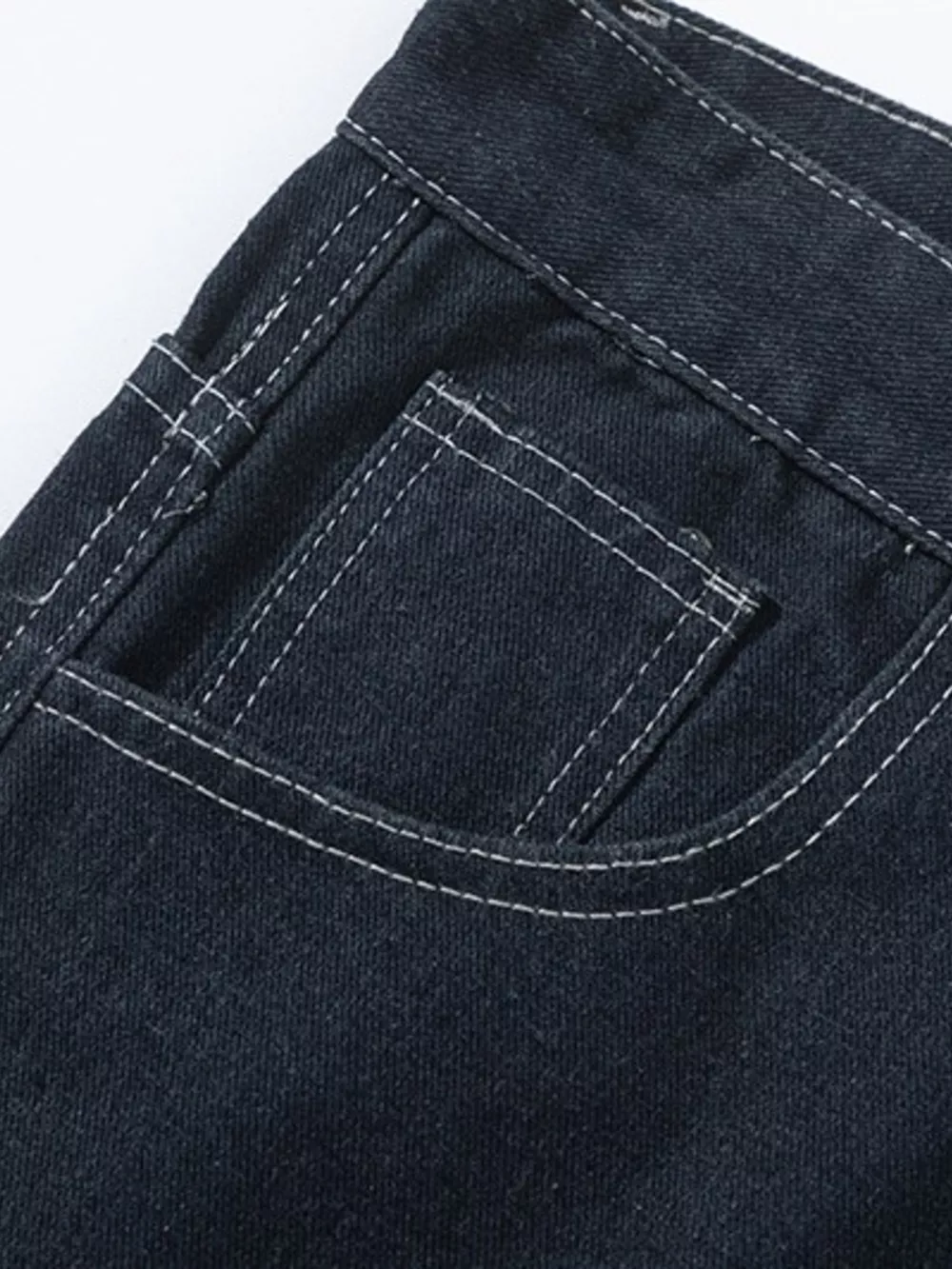 Men's Plaid Pocket Wide Leg Jeans, image 11