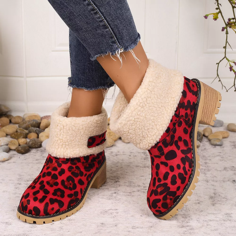 Leopard Print Plush Lined Boots, image 5