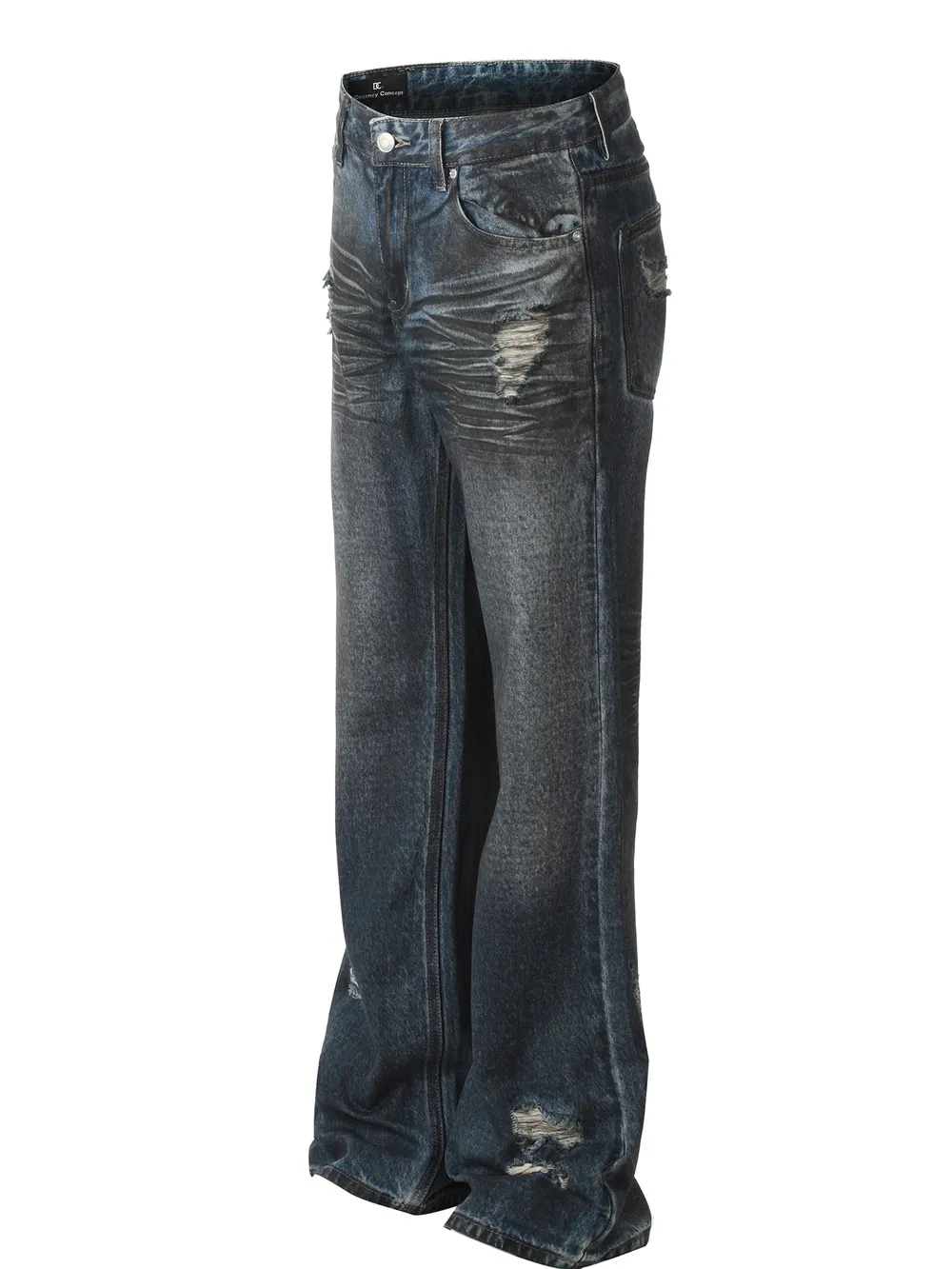 Men's Distressed Loose Fit Vintage Jeans, image 2