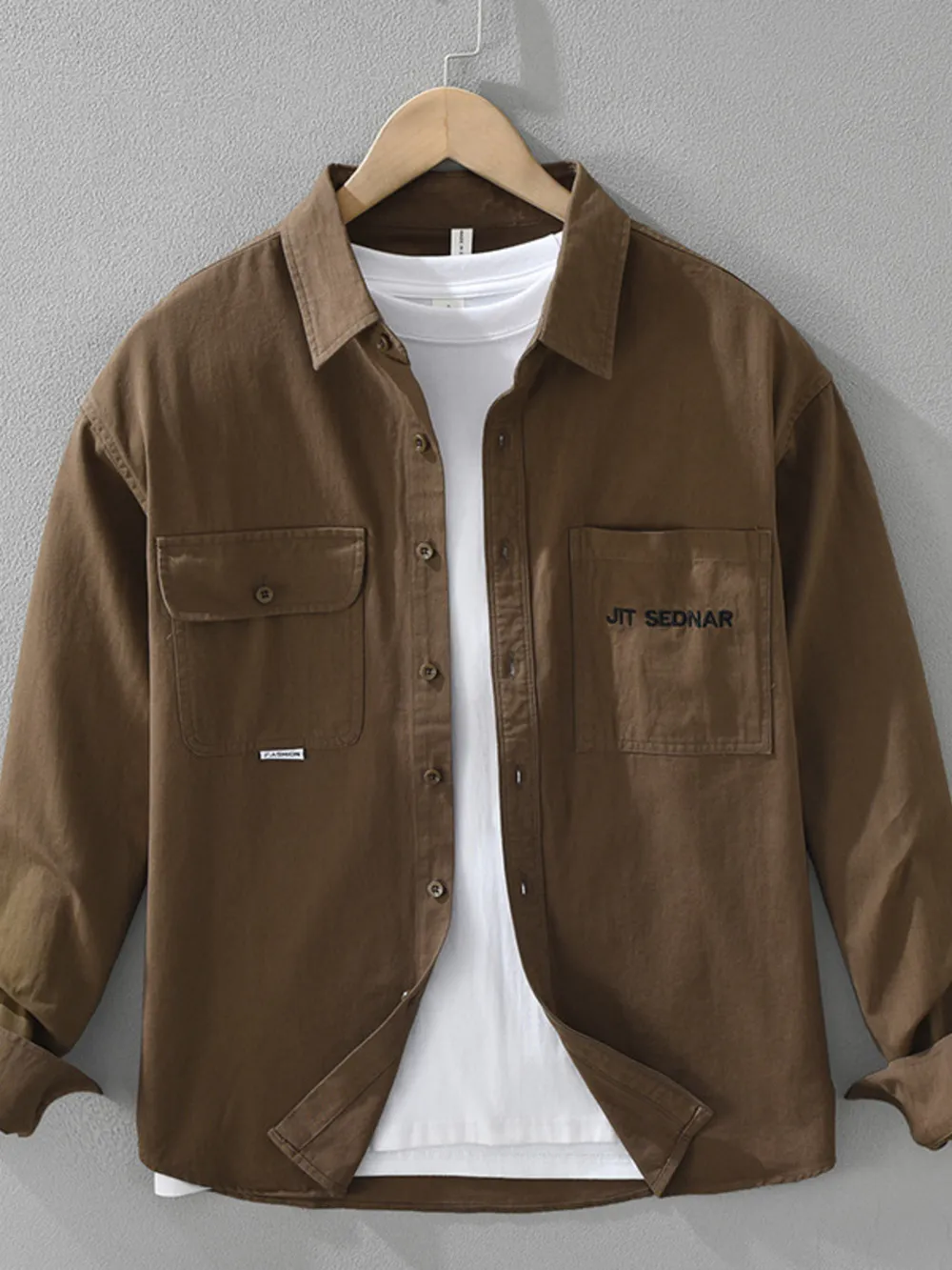 Men's Plus Size Button Up Long Sleeve Shirt, image 3