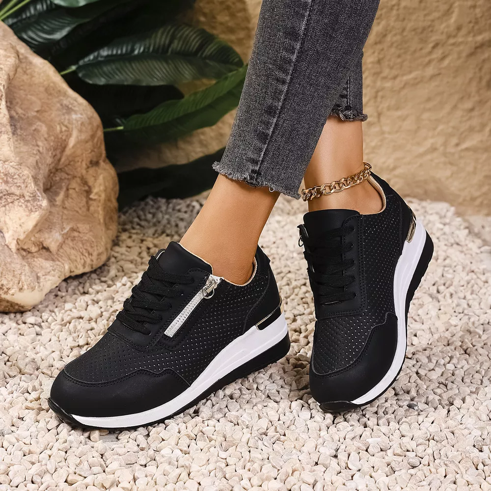 Lace Up Wedge Sneakers, image 2