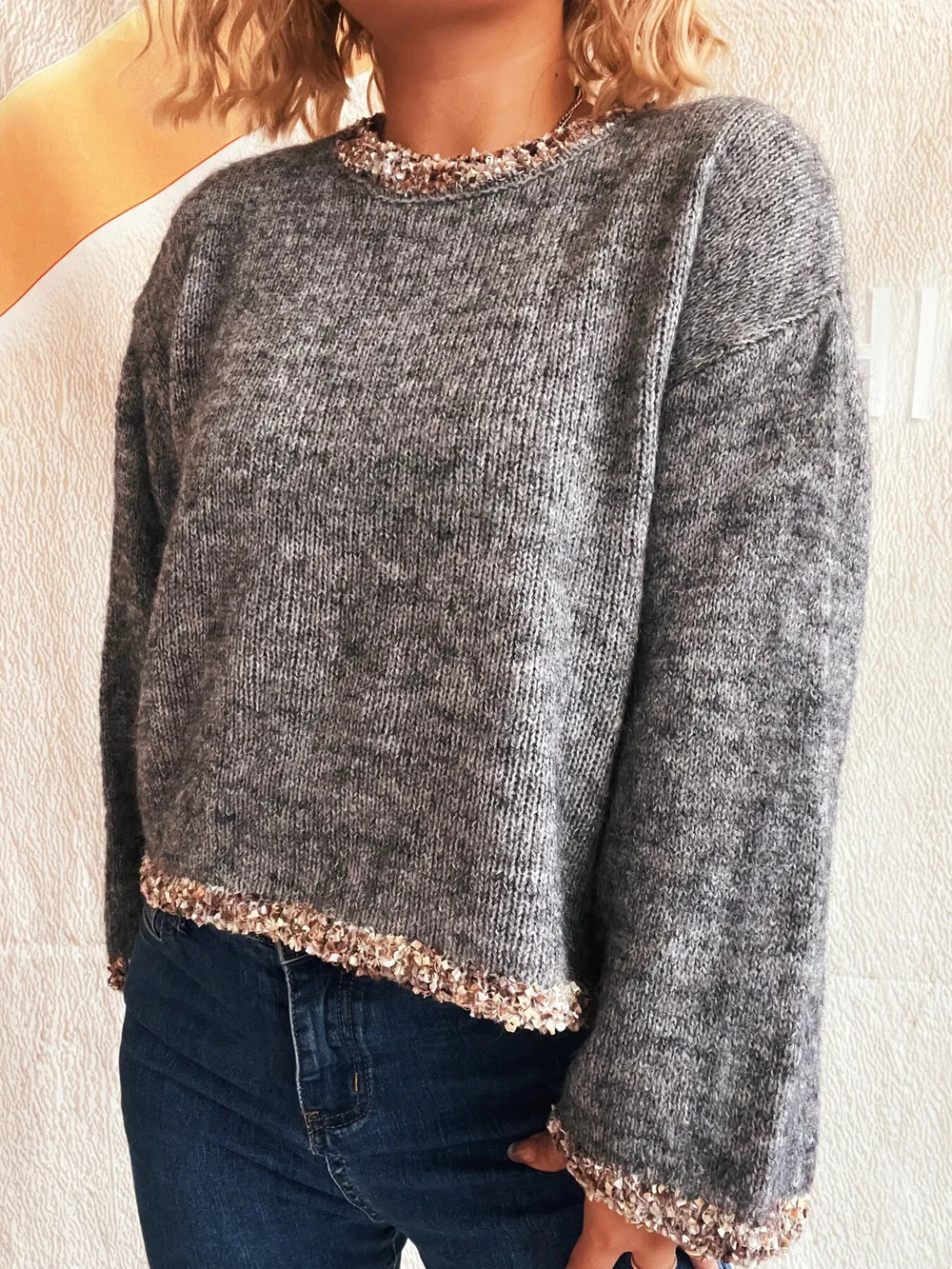Round Neck Cropped Sweater, image 16