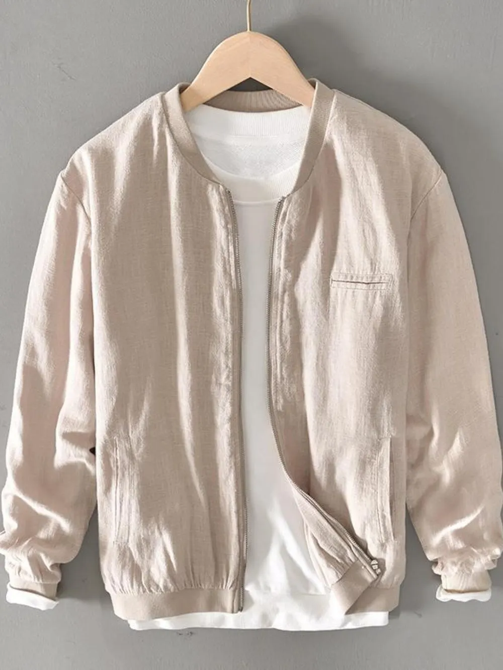 Men's Plus Size Zip Up Long Sleeve Jacket, image 5