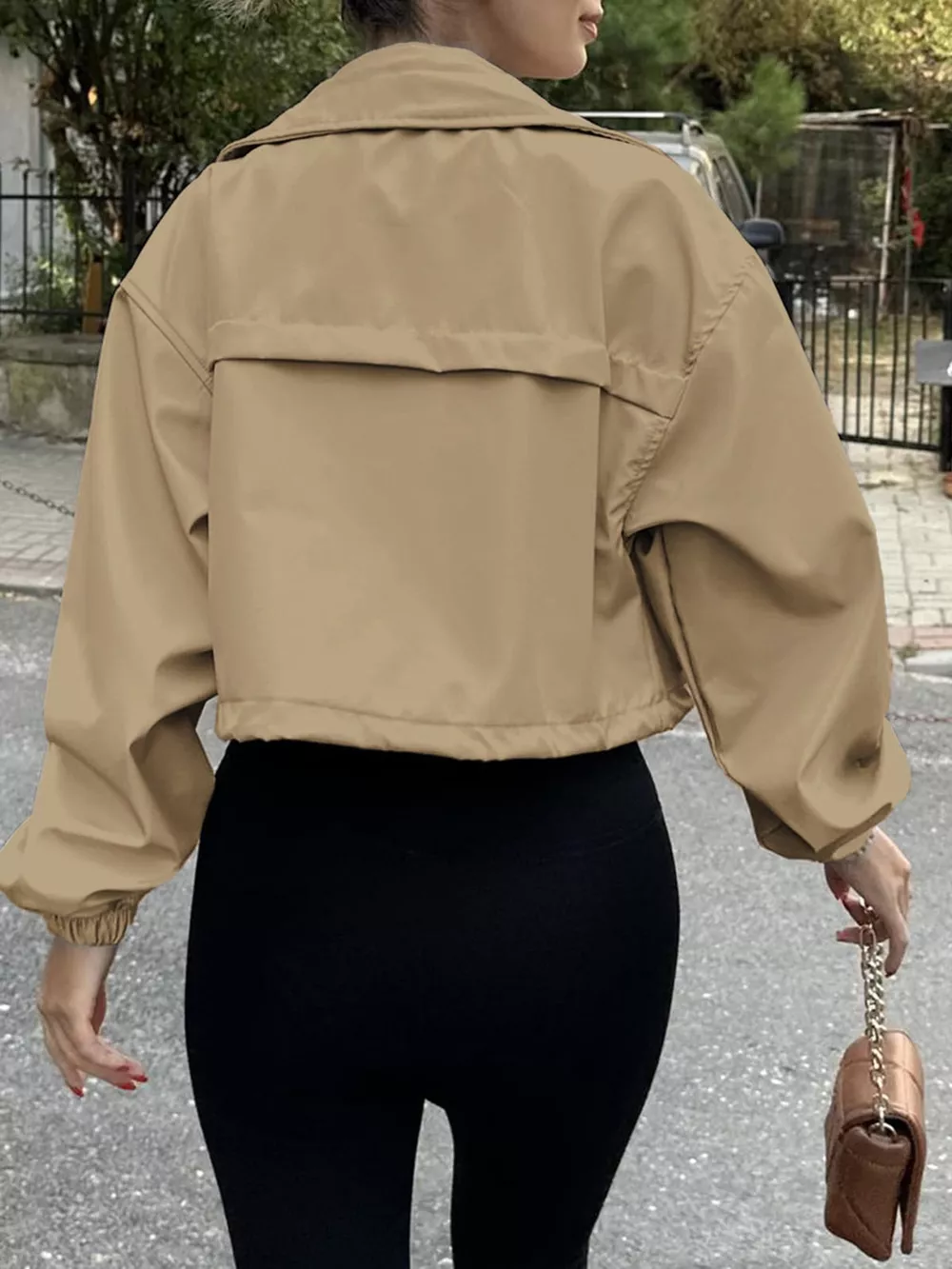 Drawstring Hem Zip Up Jacket, image 11