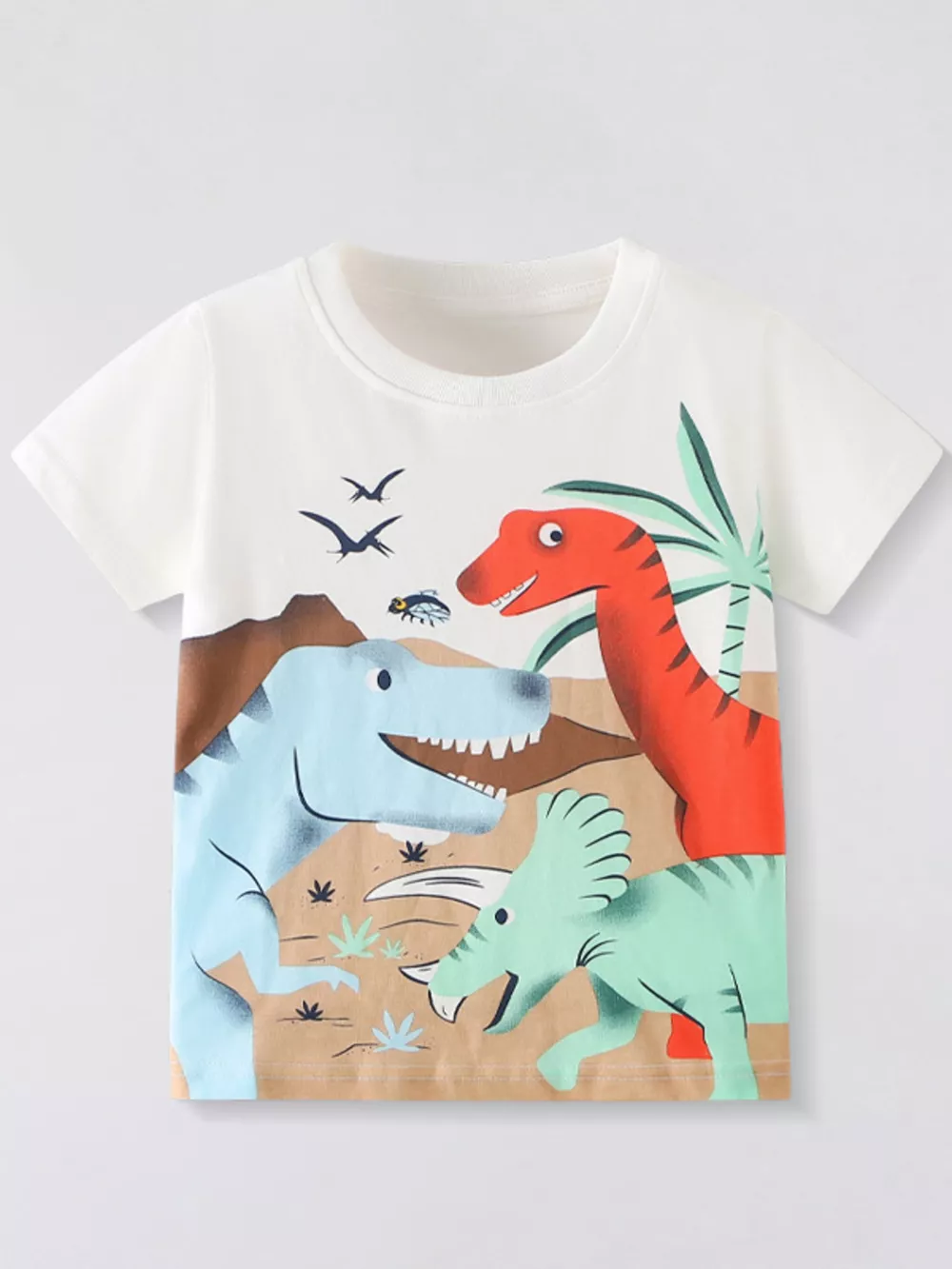Children's Dinosaur Crew Neck Short Sleeve T-Shirt