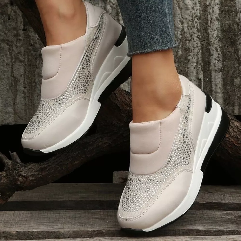 Rhinestone Embellished Wedge Sneakers, image 7