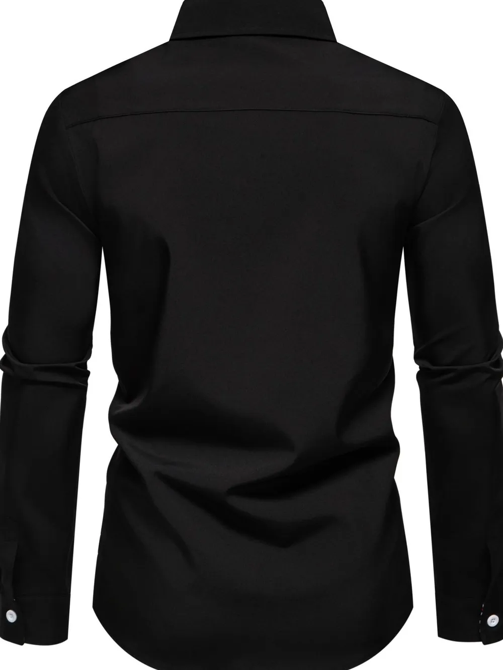 Men's Button-Down Shirt with Checkered Contrast Trim, image 3