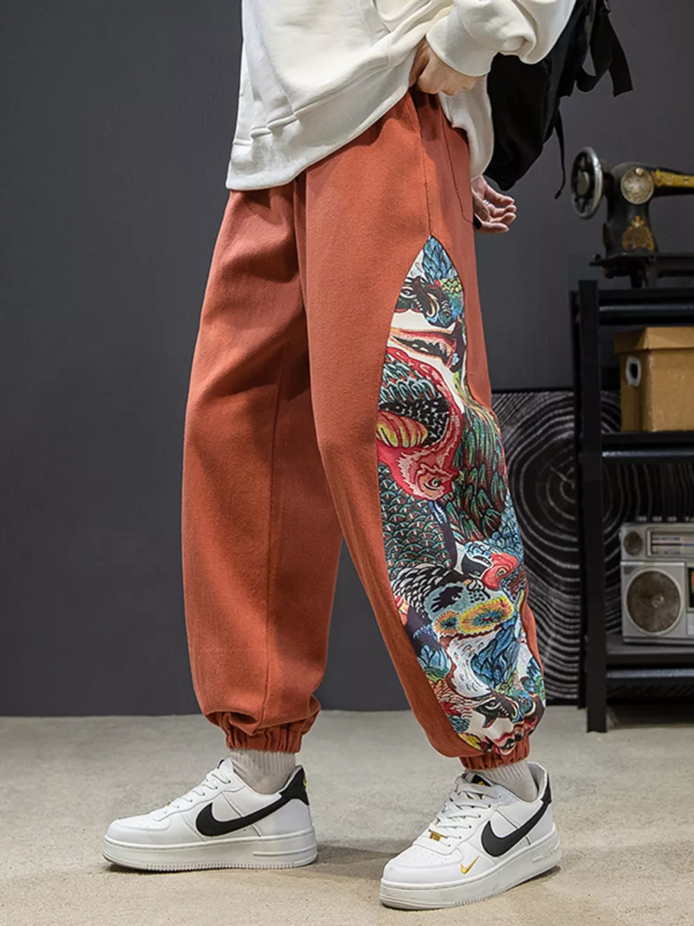 Men's Plus Size Printed Side Panel Joggers, image 3