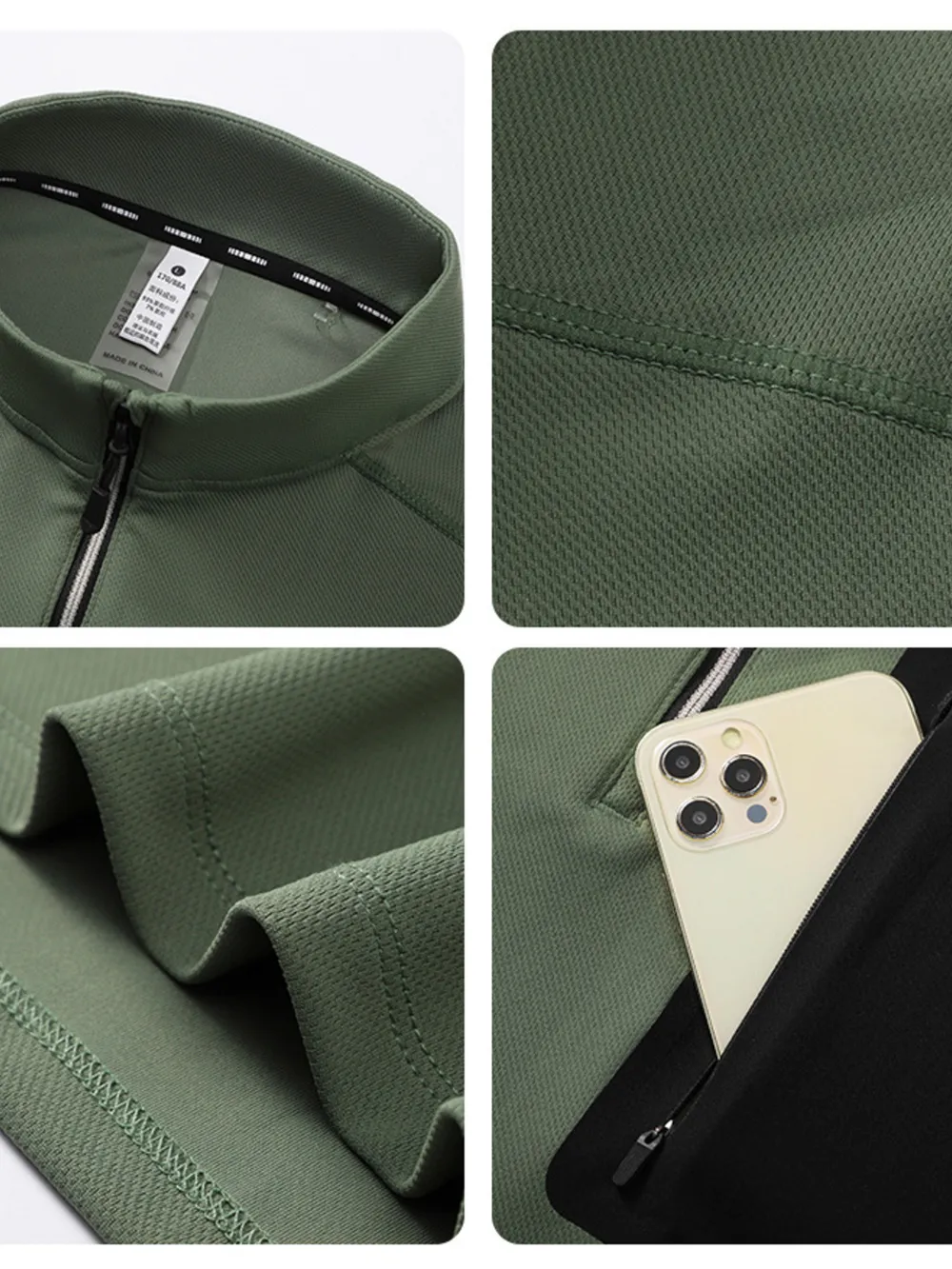 Men's Plus Size Quarter-Zip Long Sleeve Top, image 7
