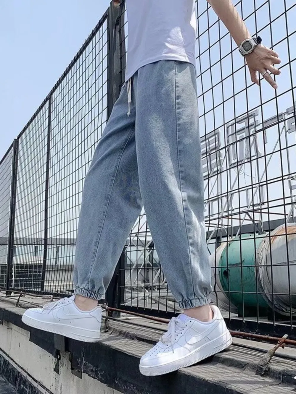 Men's Full Size Loose Fit Drawstring Jeans Plus Size, image 3