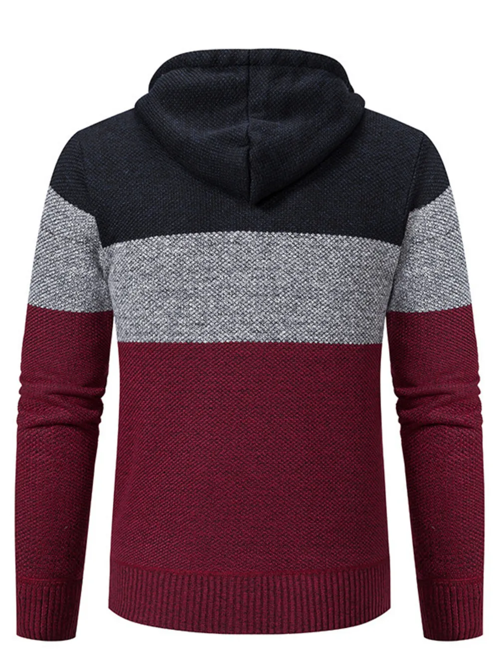 Men's Plus Size Color Block Hooded Zip-Up Cardigan, image 9
