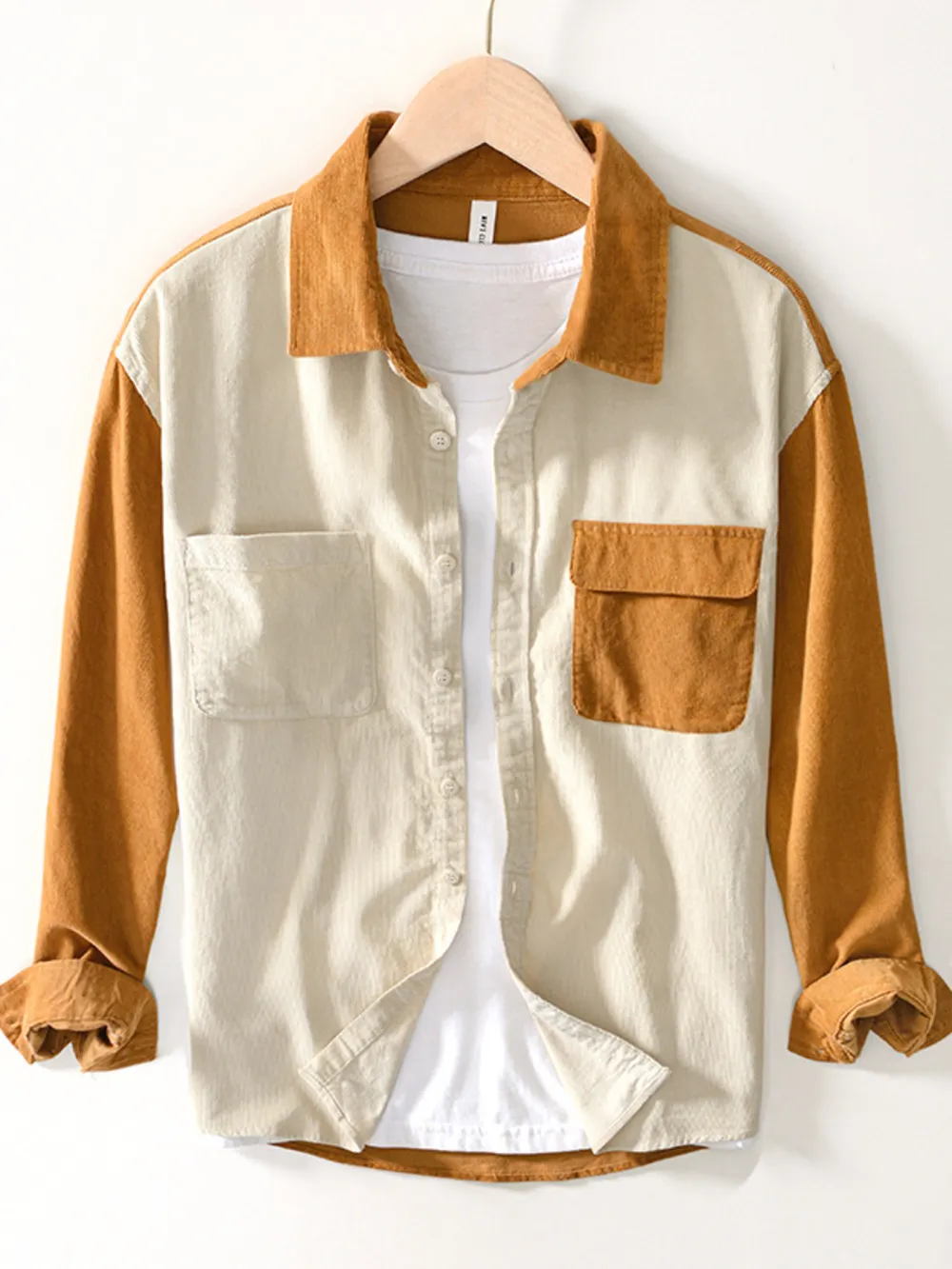 Men's Color Block Button Up Shirt, image 2