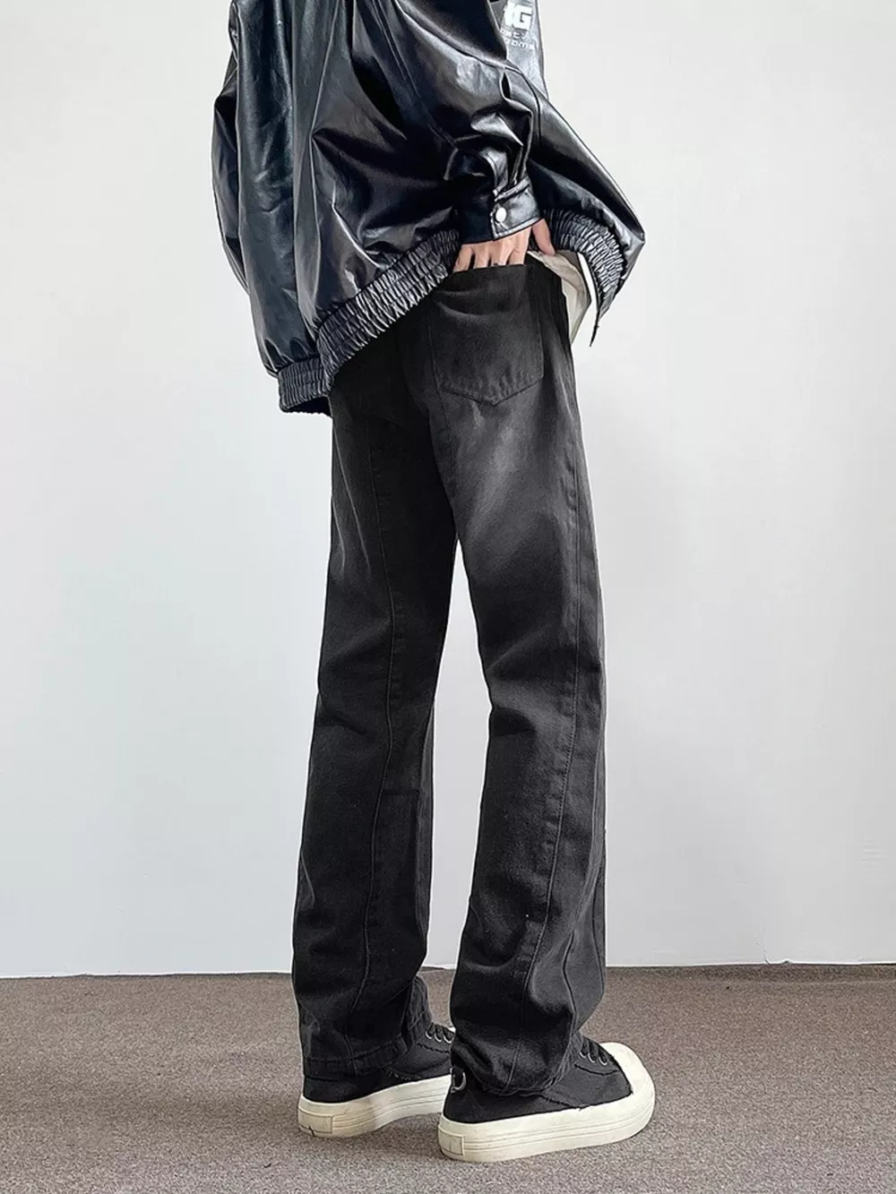Men's Full Size Vintage Wash Wide Leg Jeans Plus Size, image 4