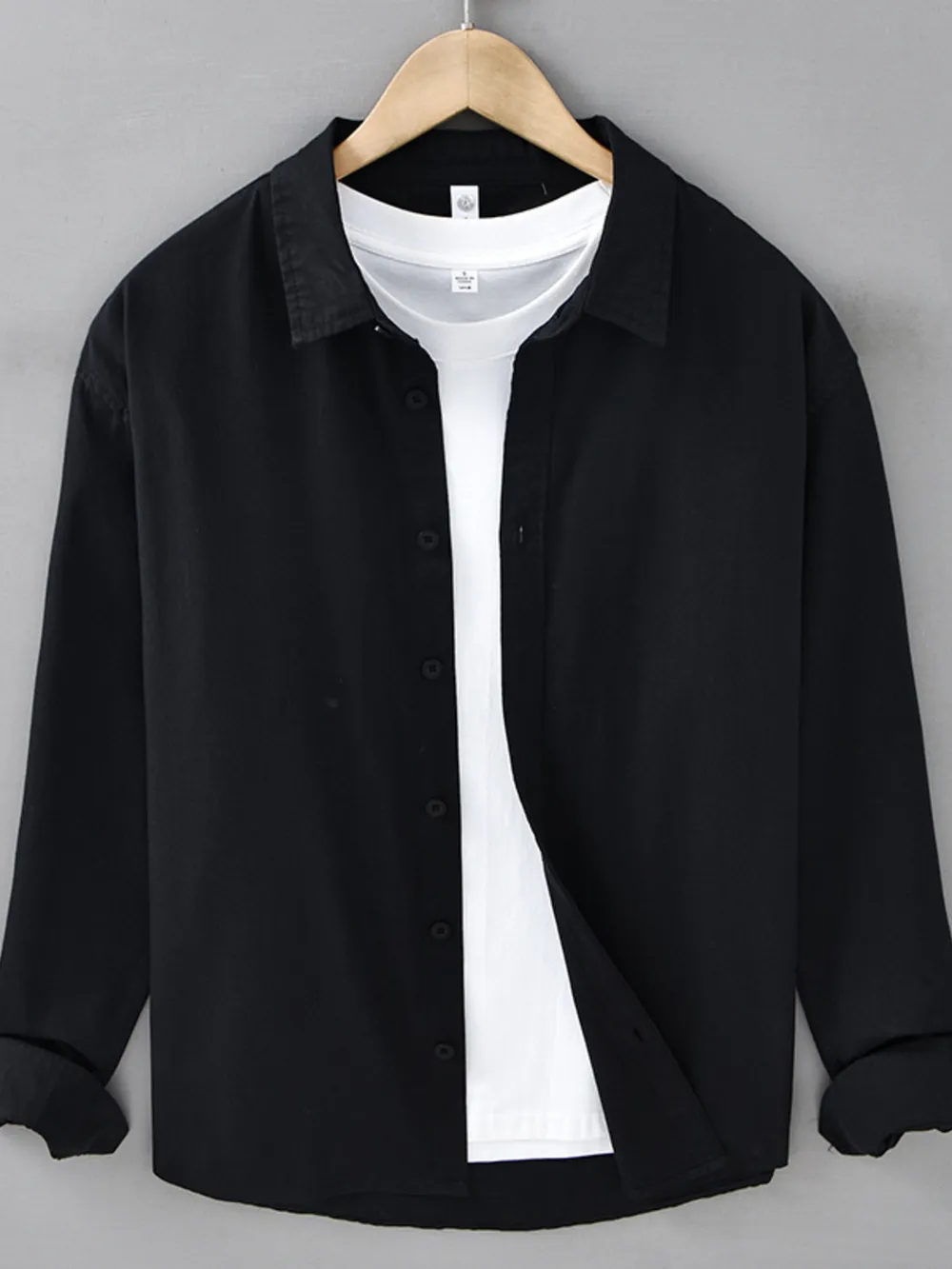 Men's Plus Size Button Up Long Sleeve Shirt